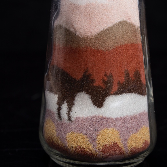 Vintage Sand Art Bottle | Sue Berry Folk Art | Southwestern Home Decor - Picture 4 of 7